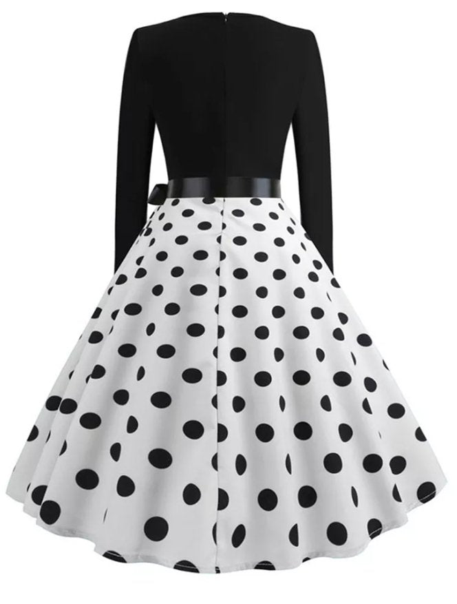 Vestido Vintage Pin Up Lunares Negros