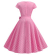 Vestido Pin Up Vintage Rosa Lunares