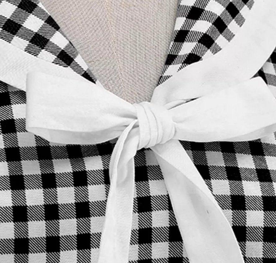 Vestido Pin Up Vintage Cuadros Negro