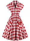 Vestido Pin Up Vintage A Cuadros Rojo