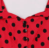 Vestido Pin Up Vintage De Lunares Rojos