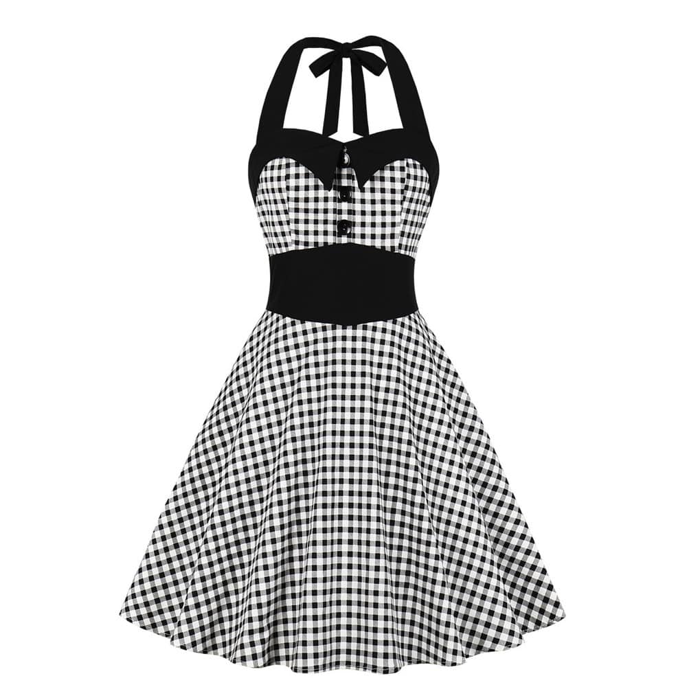 Vestido Vintage - Vichy Negro Pin-Up