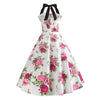 Vestido Pin-Up Floral Blanco Vintage