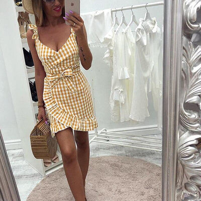 Vestido Vintage De Playa Amarillo