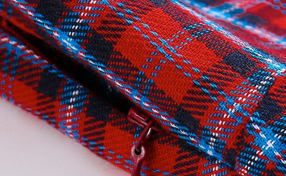 Vestido Vintage De Tartán Rojo