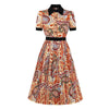 Vestido Vintage Plisado Naranja