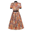 Vestido Vintage Plisado Naranja