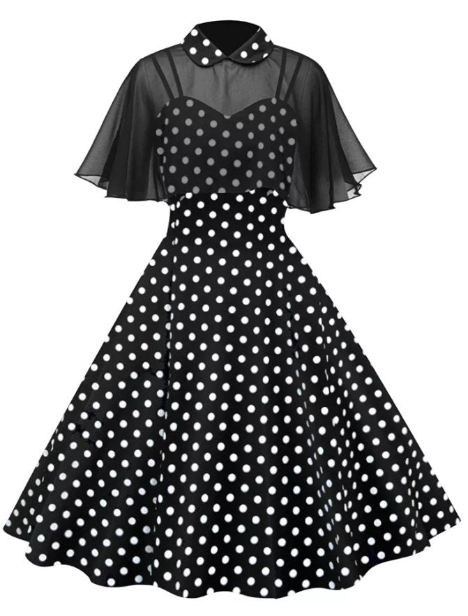 Vestido Vintage De Lunares Con Velo