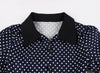 Vestido Vintage A Lunares Azul Marino