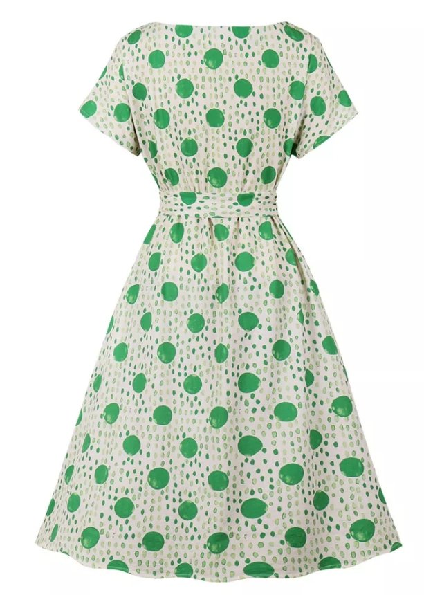 Vestido Vintage A Rayas De Lunares