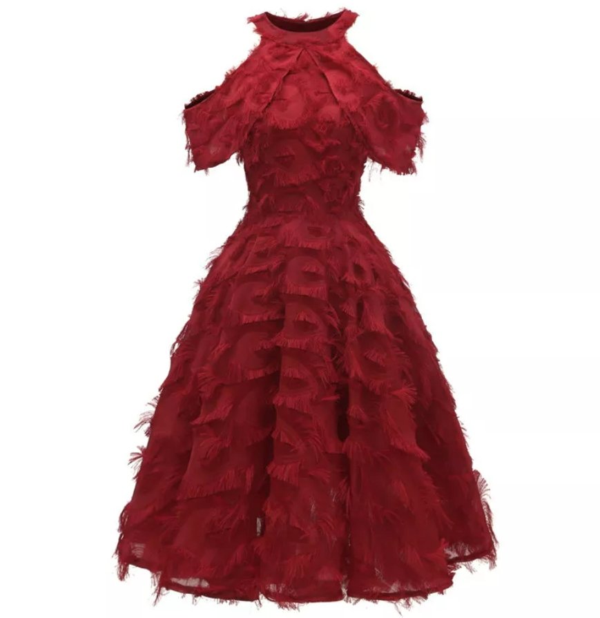 Vestido De Novia Rojo De La Vendimia