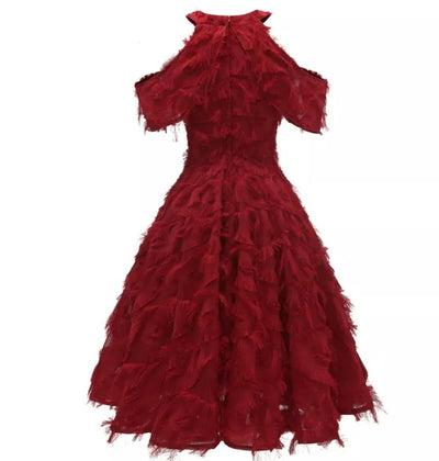 Vestido De Novia Rojo De La Vendimia