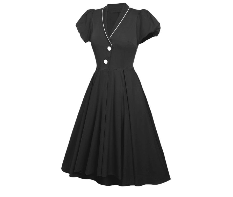 Vestido Preppy Vintage Negro