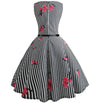Vestido Vintage De Rayas En Blanco Y Negro