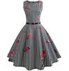 Vestido Vintage De Rayas En Blanco Y Negro