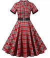 Vestido Vintage Rayas Rojas Y Negras