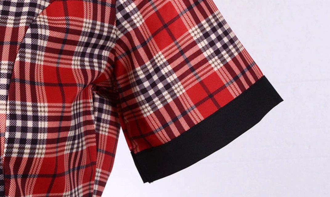 Vestido Vintage Rayas Rojas Y Negras