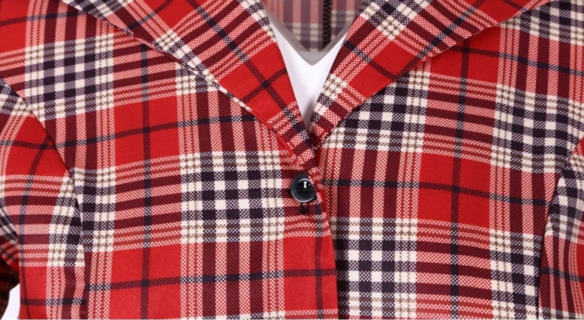 Vestido Vintage Rayas Rojas Y Negras