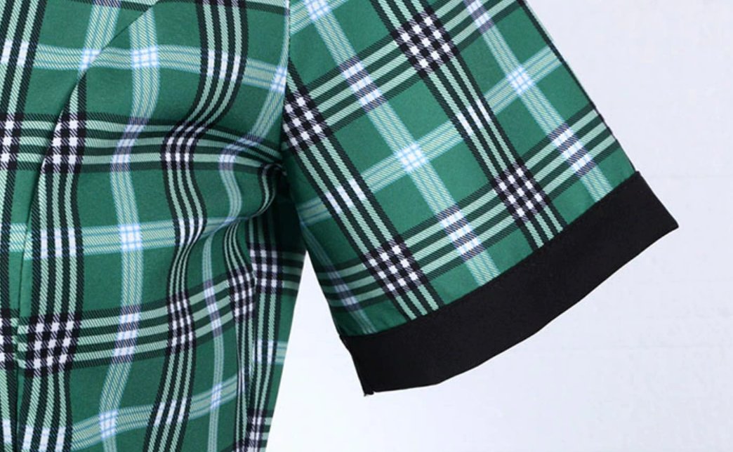 Vestido Vintage Rayas Verdes Y Negras