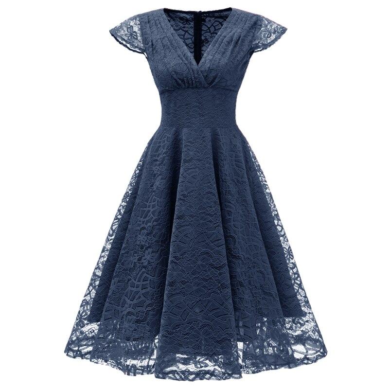 Vestido De Fiesta Vintage Azul Marino