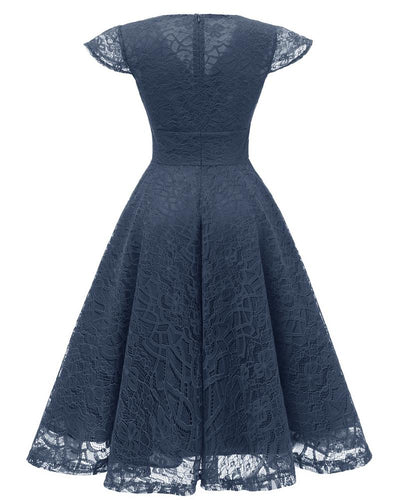 Vestido De Fiesta Vintage Azul Marino