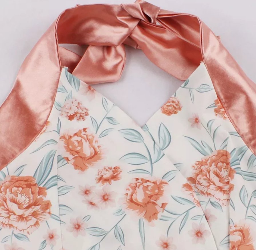 Vestido Rosa De Recepción Vintage