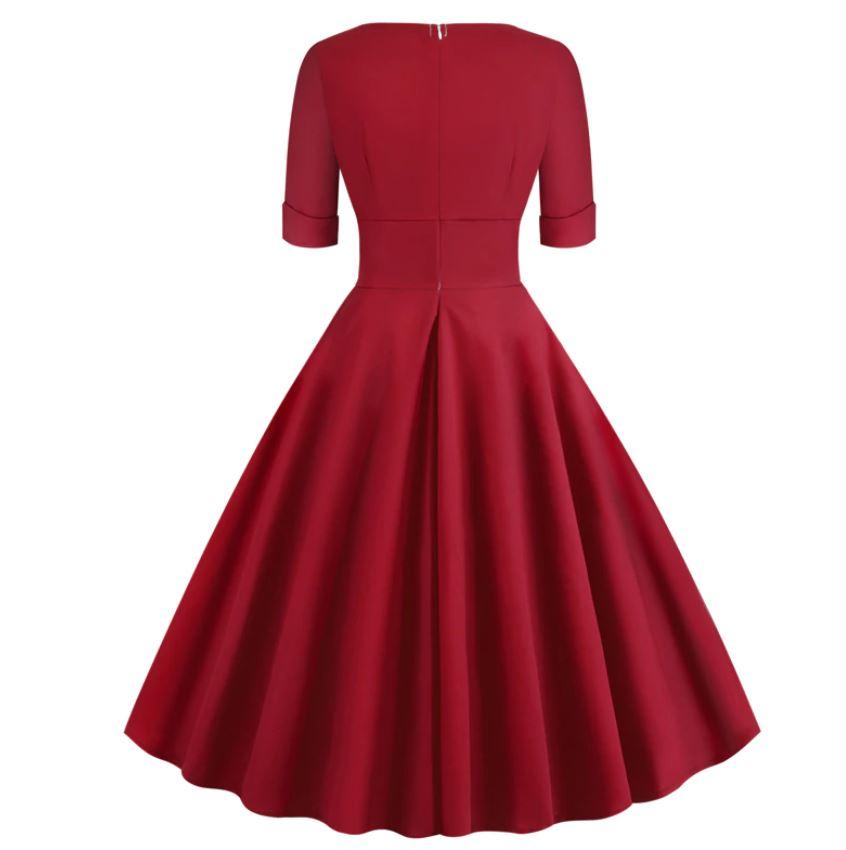 Vestido Vintage 50s Rockabilly Carmín