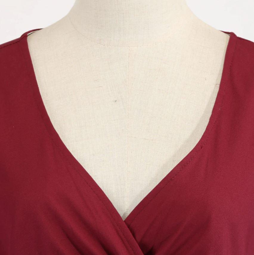 Vestido Vintage 50s Rockabilly Carmín