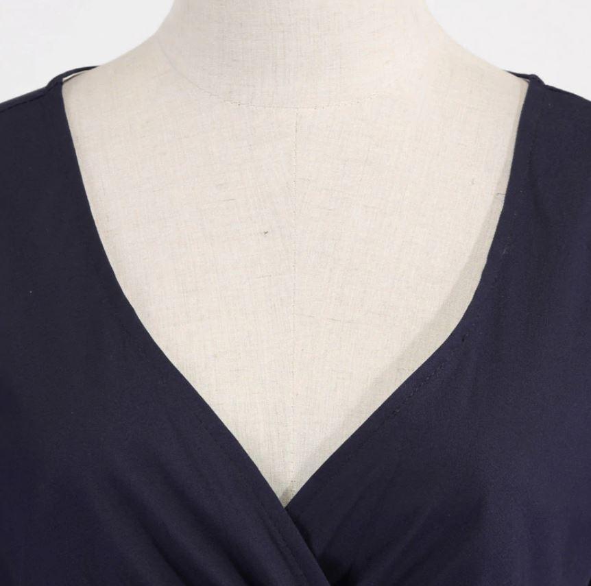 Vestido Rockabilly Vintage 50s Azul Marino