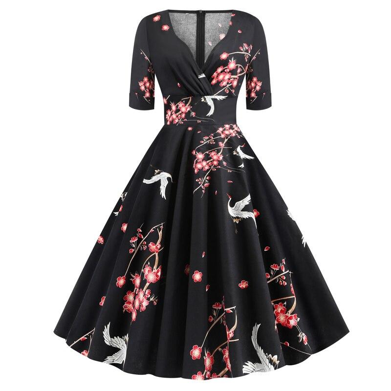 Vestido Rockabilly Vintage 50s Aves