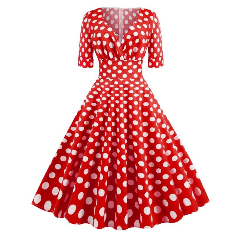 Vestido Vintage Rockabilly 50s Lunares Rojos