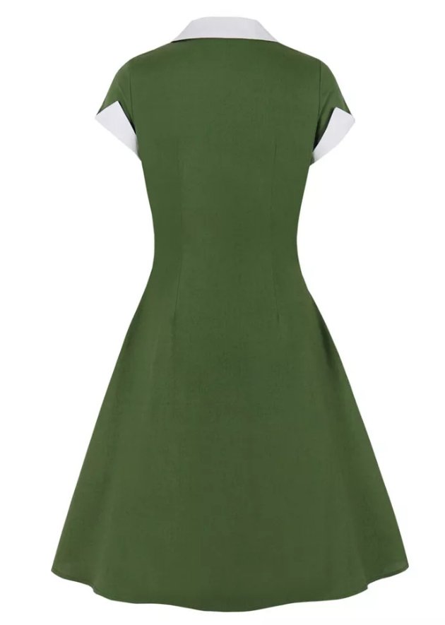 Vestido Rockabilly Vintage 50s Verde