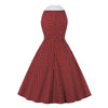 Vestido Rockabilly Vintage Algodón Burdeos