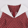 Vestido Rockabilly Vintage Algodón Burdeos
