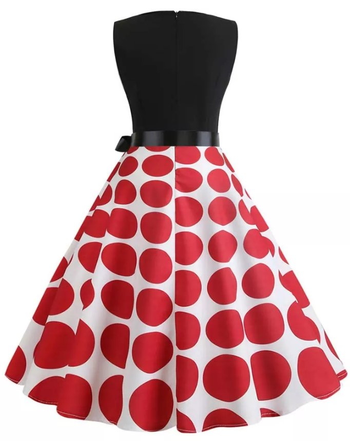 Vestido Rockabilly Vintage Rojo Y Negro