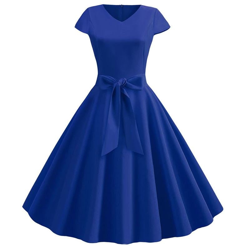 Vestido Vintage Romántico Azul