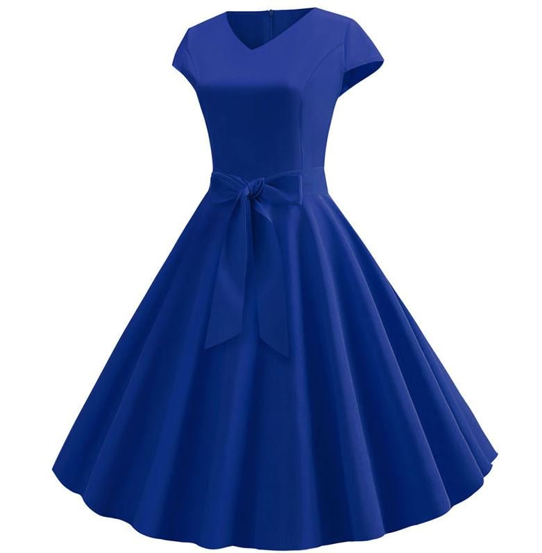 Vestido Vintage Romántico Azul