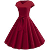 Vestido Vintage Romántico Burdeos