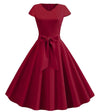 Vestido Vintage Romántico Burdeos