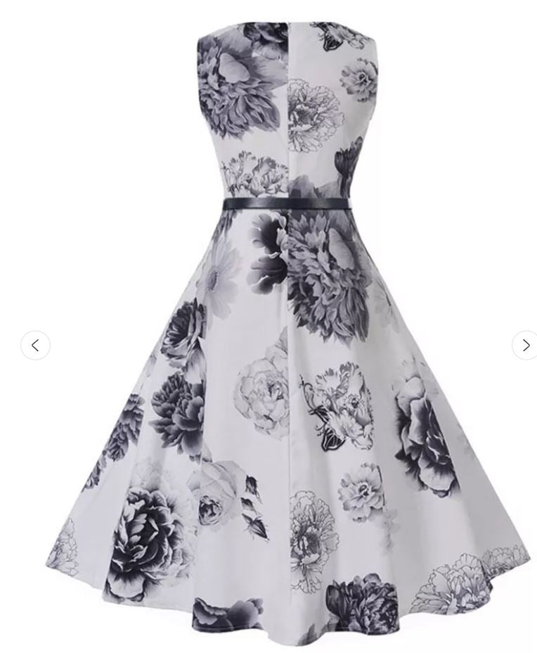 Vestido Vintage Romántico Blanco Marino