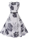 Vestido Vintage Romántico Blanco Marino