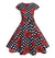Vestido Vintage Romántico Negro Rojo