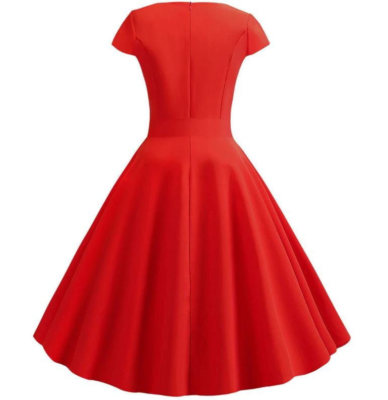 Vestido Vintage Romántico Rojo