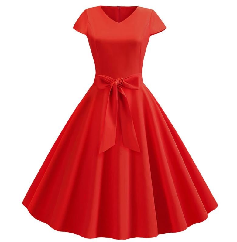 Vestido Vintage Romántico Rojo
