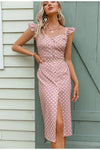 Vestido Vintage Rosa Lunares