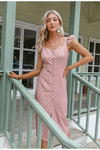 Vestido Vintage Rosa Lunares
