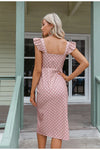 Vestido Vintage Rosa Lunares