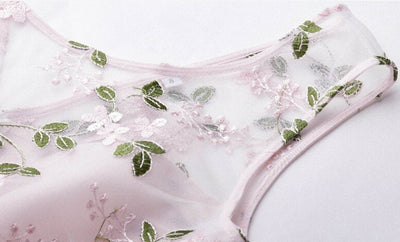 Vestido Vintage Bordado Rosa