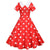 Vestido Vintage Rojo Lunares Cuello Ancho