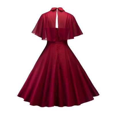 Vestido Vintage Rojo Con Velo